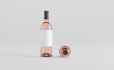 Wine Bottles Mockup 3D Illustration