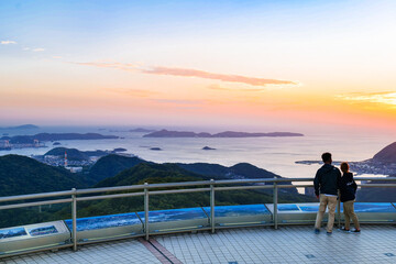 Fototapeta premium 稲佐山から眺める長崎湾 夕景