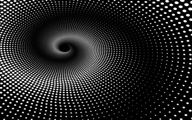 Dotted Halftone Vector Spiral Pattern or Texture with Ellipses