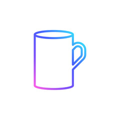Porcelain mug vector icon in bright color gradient. High cup isolated on white background. Minimalist line art