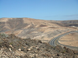 View from the top of Monte Aguda, Fuerteventura, Canary Islands, Spain.