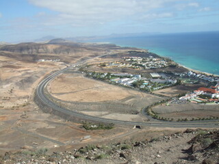 View from the top of Monte Aguda, Fuerteventura, Canary Islands, Spain.