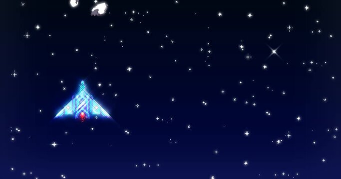 Retro Space Arcade. Video Game Animation Concept.