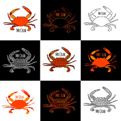 Crabs collection, sketch for your design