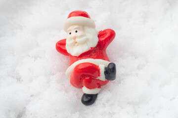 Santa claus on snow happy Cristmas day 