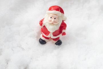 Santa claus on snow happy Cristmas day 