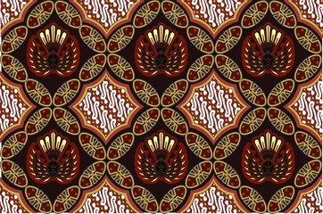 Gurda batik motifs, typical of Indonesian Javanese with various development patterns, both color variations and elements, are exclusive. vector EPS 10