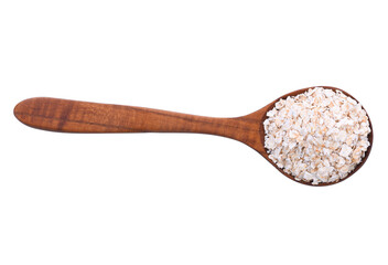 oat flakes isolated on white background. Top view