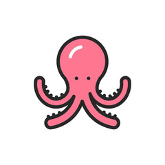 Octopus color line icon. Pictogram for web page, mobile app, promo.