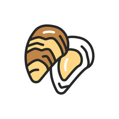 Oysters color line icon. Pictogram for web page, mobile app, promo.