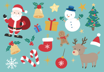 Set of Christmas decoration elements.