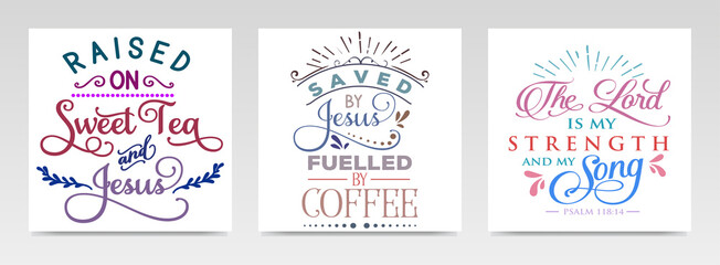 Faith quotes letter typography set illustration.