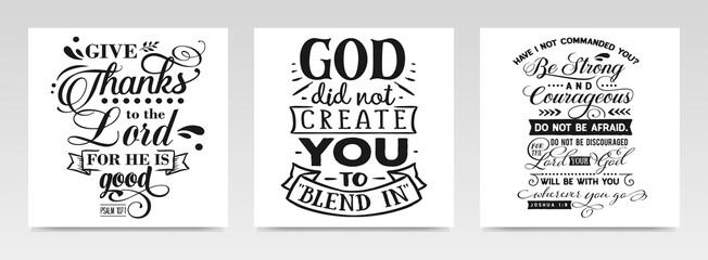 Faith quotes letter typography set illustration.