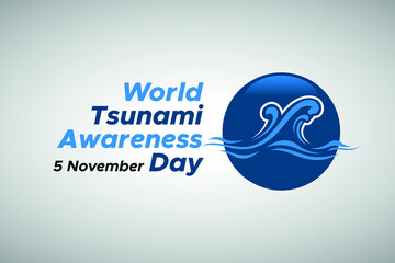 World tsunami awareness day vector banner background. International wave day.