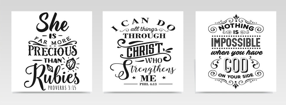 Faith quotes letter typography set illustration.