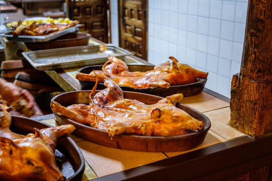 Suckling pig prepared in a Spanish Restaurant