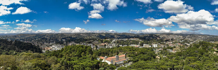 Fototapeta na wymiar Overview aerial of the city of Campos do Jordao. Important tourist site