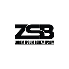ZSB letter monogram logo design vector