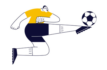 Soccer player in yellow ti-shirt