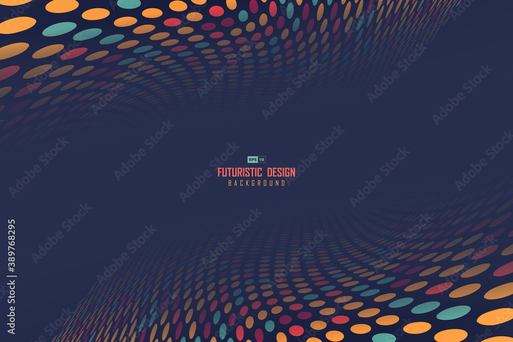 Poster abstract of circle tech design pattern of technology mesh cover background. illustration vector eps1