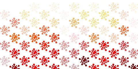 Light Red vector backdrop with virus symbols.