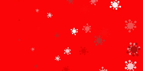 Light red vector pattern with coronavirus elements.