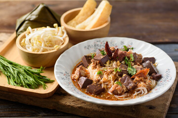 Northern Thai food (Khanom jeen nam ngeaw), local and culture food that is unique of Thailand