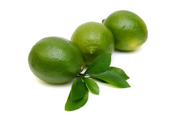 Fresh limes Isolated on white