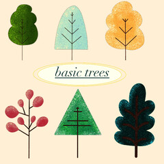 set of vector christmas trees