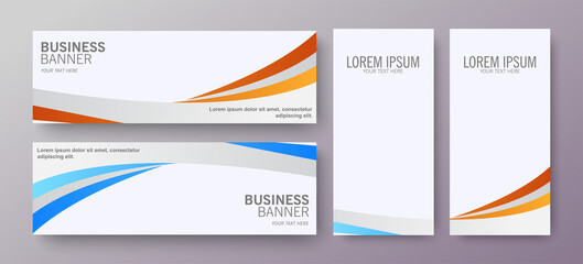 business banner with wave background