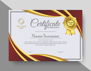 Creative appreciation certificate with red and gold