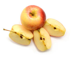 Fresh red apples isolated on white background 