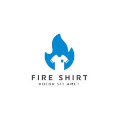 fire and shirt negative space logo design