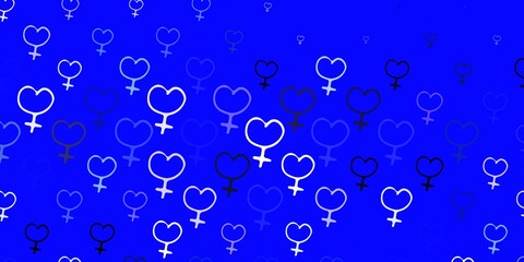 Light Purple vector pattern with feminism elements.