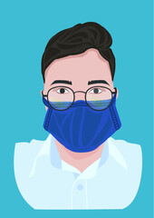 The man with glasses and mask