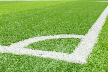 Corner kick on the football field  texture background