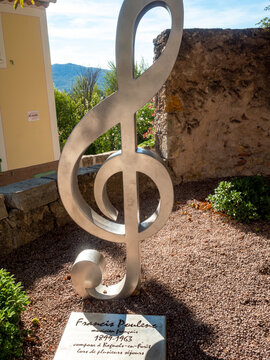 memorial to music composer Francis Poulenc in Bagnols en Foret, Provence, France