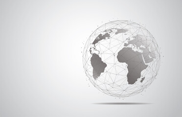 Global network connection. World map point and line composition concept of global business. Vector Illustration