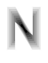 Obraz premium lines with gradient colors forming the letter N