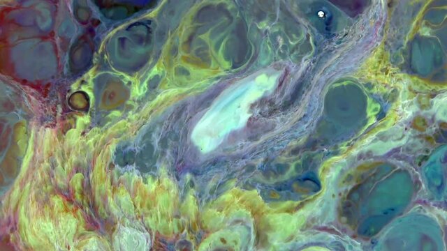 Colorful Ink Spread in Liquid Turbulence Movement 