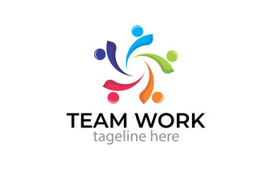 Illustration vector graphic of teamwork concept logo design