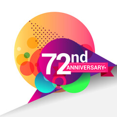 Fototapeta premium 72nd Anniversary logo, Colorful geometric background vector design template elements for your birthday celebration.