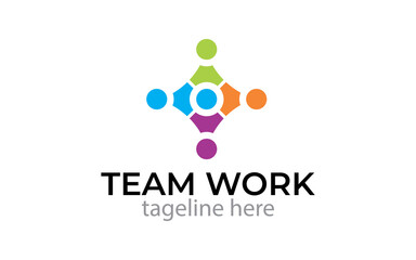 Illustration vector graphic of teamwork concept logo design