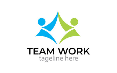 Illustration vector graphic of teamwork concept logo design
