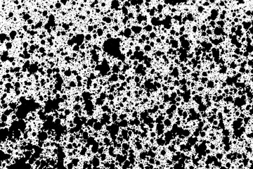Spray paint drops texture. Black ink splashes on white paper pattern. Grunge distressed splatter...