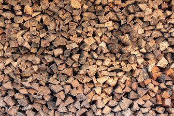 background of firewoods in a woodshed