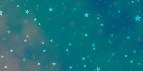 Fototapeta premium Light BLUE vector template with neon stars.