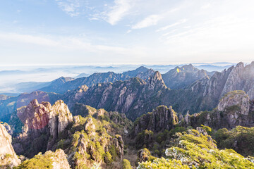 Monkey Sea Viewing Spots in Huangshan Mountain, Anhui, China