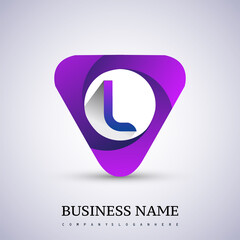 L letter logo in the triangle shape, font icon, Vector design template elements for your Business or company identity.