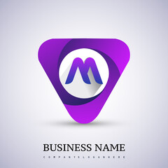 M letter logo in the triangle shape, font icon, Vector design template elements for your Business or company identity.